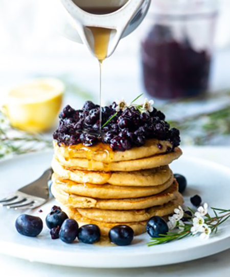 Lemon Ricotta Pancakes with Chia Berry Jam, Courtesy: Meera Nalvadi, Food Specialist, USA