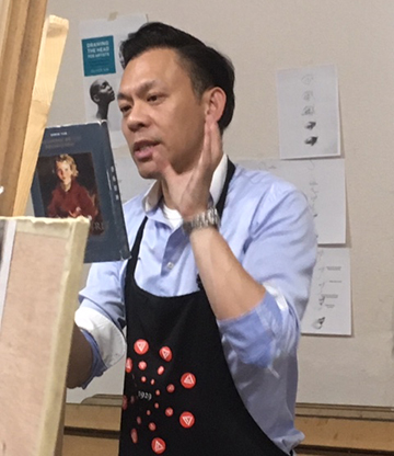 Teaching at an Art Class by Oliver Sin, Portrait Artist, Bay Area, CA, USA