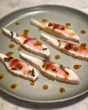 Lightly Seared Kampachi Sashimi by Elisa and Ben Lai, Food Specialist, Blogger, Italy, USA