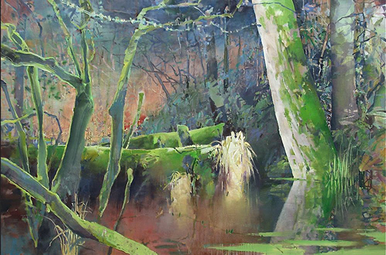"Pond", a pond in the swamp of Oregon, by Randall David Tipton, Painter, Artist, Oregon, USA