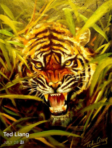 Tiger, Painting by T. L. Liang, Painter, Artist, CA, USA