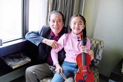 Chener Yuan with her violin teacher, Lin Yaoji, Central Conservatory in Beijing, China