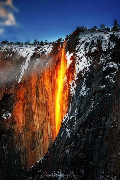 Firefall at Yosemite National Park by Elizabeth Shen, Wildlife Photographer, Bay Area, CA, USA