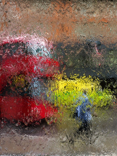 Close-up shot of rain reflection on a window in London by Andro Loria, Outdoor Photographer, England