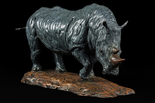 "Erwin the Rhino" by Knox Field, Wildlife Sculptor, England