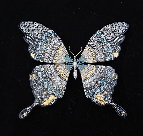 "Butterfly" by Kazuyoshi Kitamura, “Kutani” Ware Artist, Japan