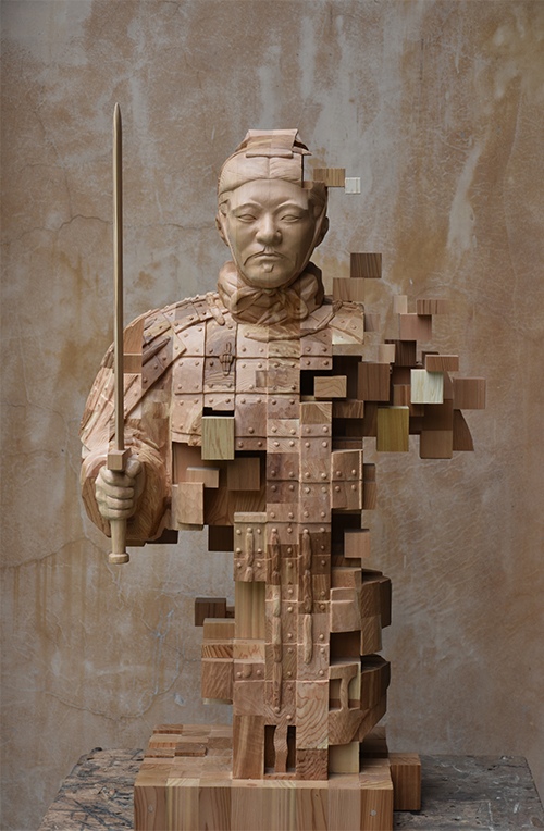 "Warrior of Imperial Qin" by Hsu Tung Han, Wood Sculpture Artist, Taiwan