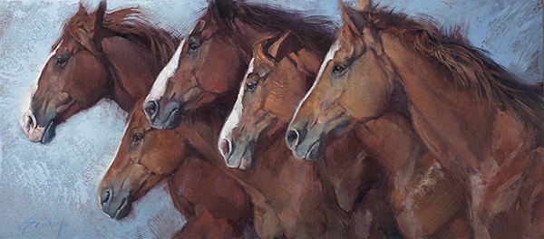 Blush Bound, 20 x 46 inches, oil, 2014 by Jill Soukup, Painter, Colorado, USA