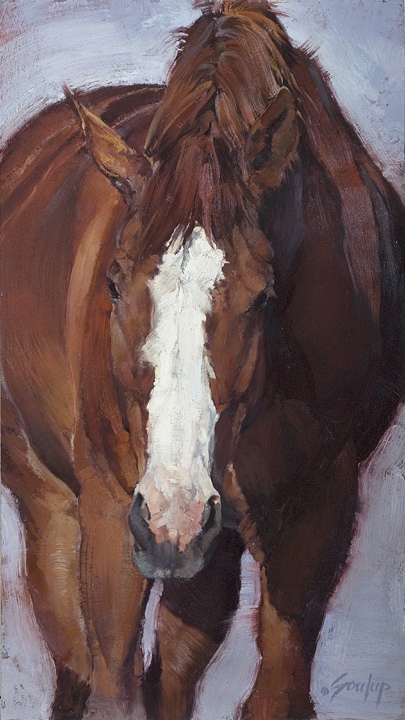 Steady At 'Cha, 46 x 26 inches, oil, 2011 by Jill Soukup, Painter, Colorado, USA