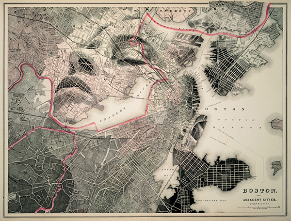 Boston by Ed Fairburn, artist, cartographer, England