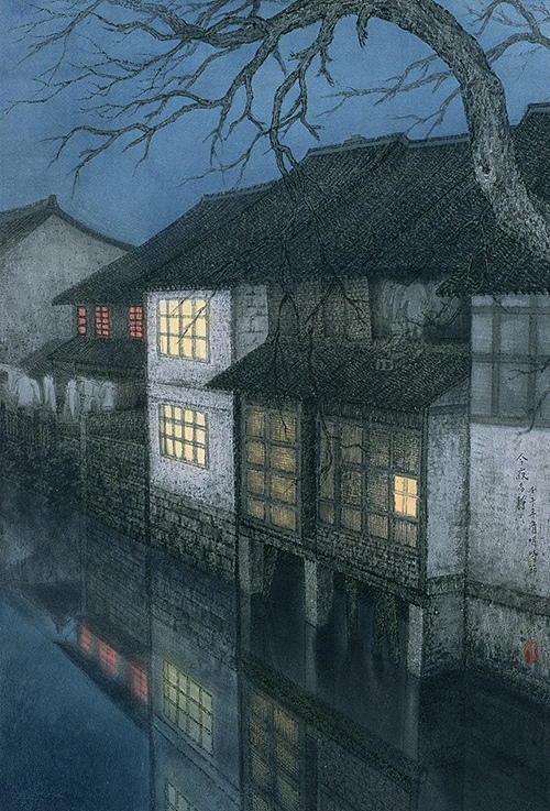 "Tranquil Night" by Wu Lan-Chiann, painter, artist, Taiwan, USA