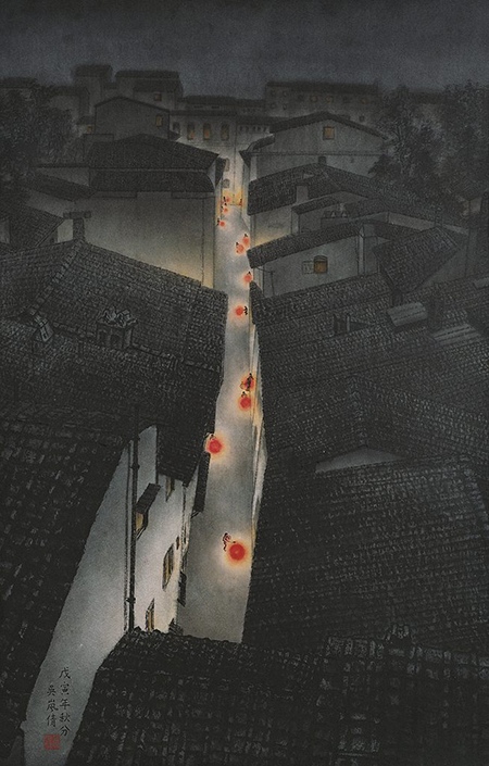 "Lantern Festival I" by Wu Lan-Chiann, painter, artist, Taiwan, USA