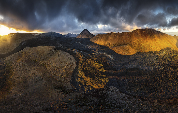 Rebirth (panorama from Fagradalsfjall volcano) by Armand Sarlangue, Outdoor Photographer, France