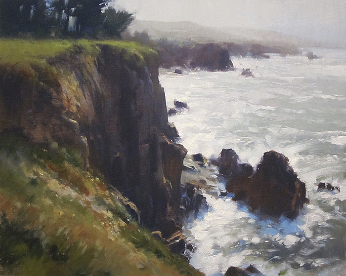 "California Coast", oil on linen by John MacDonald, Painter, Artist, USA