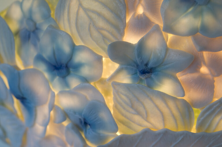 Blue sconce detail by Curtis Benzle, Potter, Ceramic Artist, USA