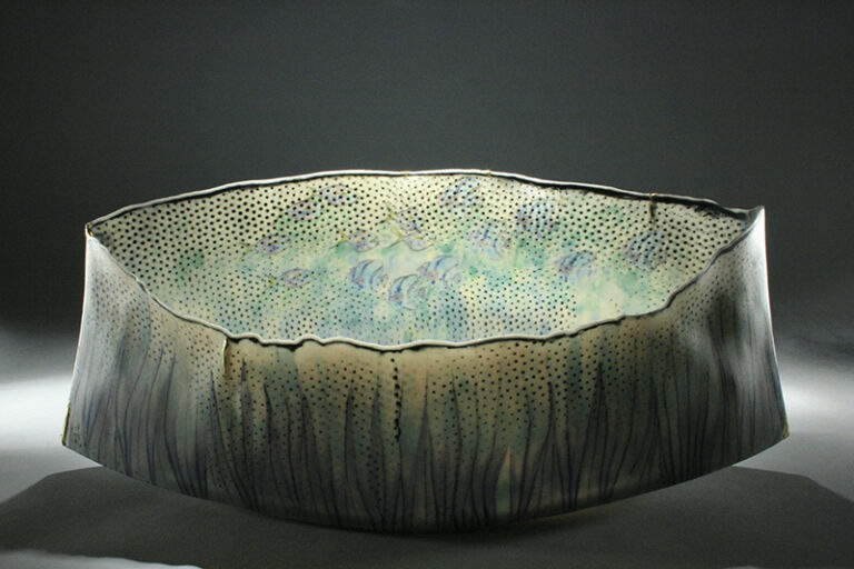 Lavender Seas16 in W x 7 in H x 5 in D by Curtis Benzle, Potter, Ceramic Artist, USA