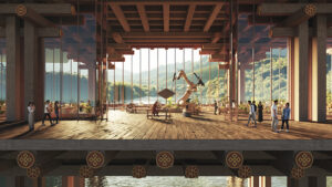 Craft Bridge interior by Brick Visual by Bjarke Ingels Group, Architecture firm, USA, Europe, Asia