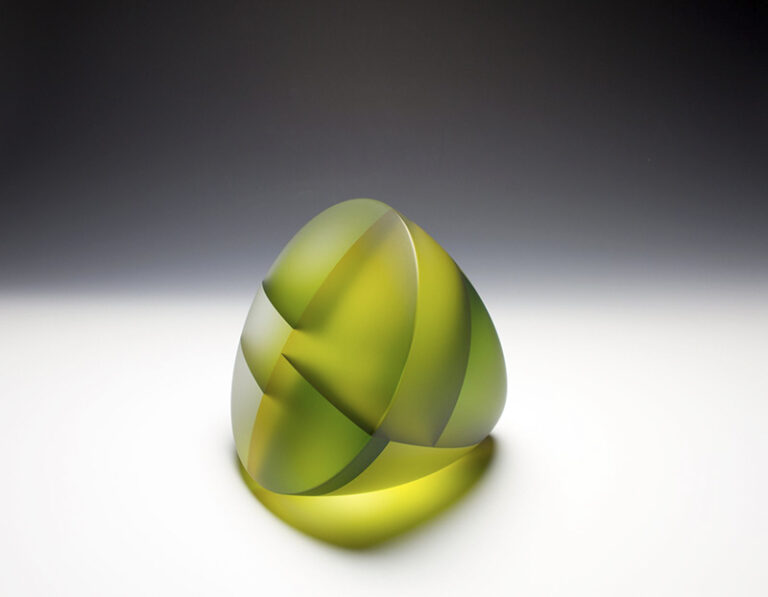 Green yellos diatom seqmentation, 8.5 x 12 inch, 2020 by Jiyong Lee, Glass Artist, South Korea, USA