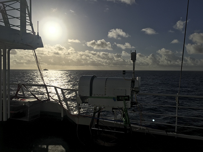 The two research vessels, R/V Meteor and R/V Maria S. Merian, crossing paths multiple times during the expedition by Max Planck Institute.