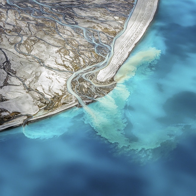 Spilling Out - Aerial image taken in New Zealand, Part of the Finalist Series for the Siena Drone Awards 2024 by Nilmini De Silva