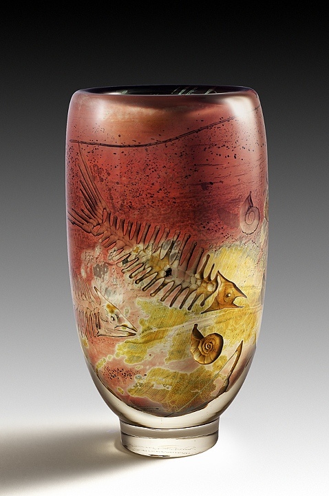 Fossil Series: "Subterranean...." by Brent Kee Young, Glass artist, USA