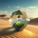 Inspired by desert species, these new Janus crystals efficiently collect water from fog, offering an energy-free solution to water scarcity (Artist's conception)