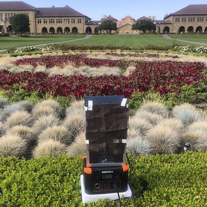 A prototype device that converts atmospheric nitrogen into ammonia using wind energy, developed by researchers at Stanford University and King Fahd University of Petroleum and Minerals by Dr. Richard Zare, Marguerite Blake Wilbur Professor in Natural Science at Stanford University, USA