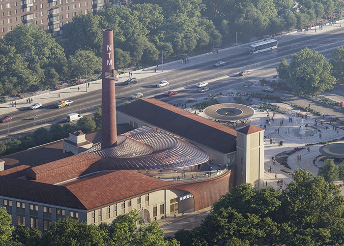 The proposed conversion of a historic Serbian mill in Belgrade, Serbia, designed by Zaha Hadid Architects, draws inspiration from the flowing lines of magnetic fields by Zaha Hadid Architects, Architecture/Design Firm, UK