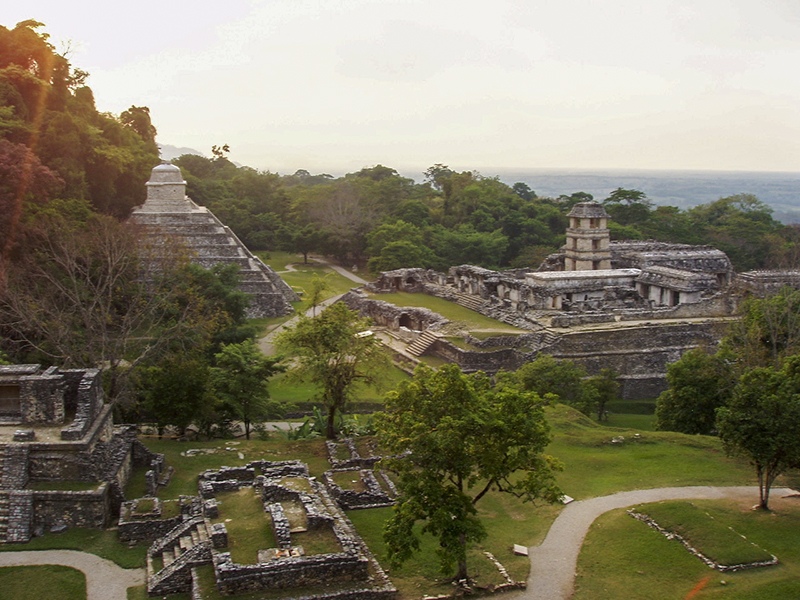 The Temple of the Inscriptions (left) at Palenque archaeological site, Chiapas, Mexico, 2005 by Lisa J. Lucero, Professor of Anthropology, University of Illinois at Urbana-Champaign, USA