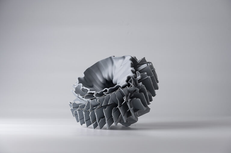 Flying Garden series, 2025. 30x30x20 cm, unglazed, porcelain, stain, fired at 1280°C