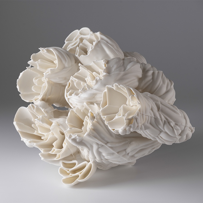 Sleeping Beauty Series, 2023, 37x31x28 cm, unglazed, porcelain, fired at 1280°C by Zsolt József Simon, Ceramicist, Hungary