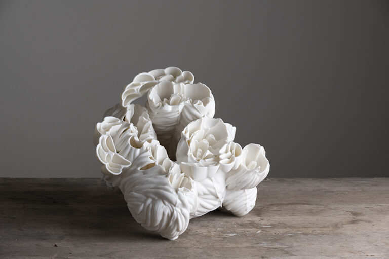 Sleeping Beauty Series, 2023, 37x31x28 cm, unglazed, porcelain, fired at 1280°C by Zsolt József Simon, Ceramicist, Hungary