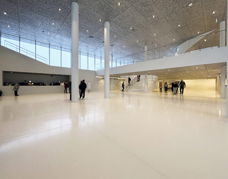 The museum features a blend of permanent and temporary exhibition spaces.