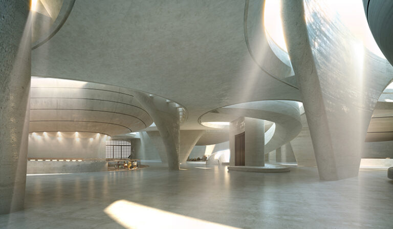 Cutting-edge architectural design featured within the Zayed National Museum.