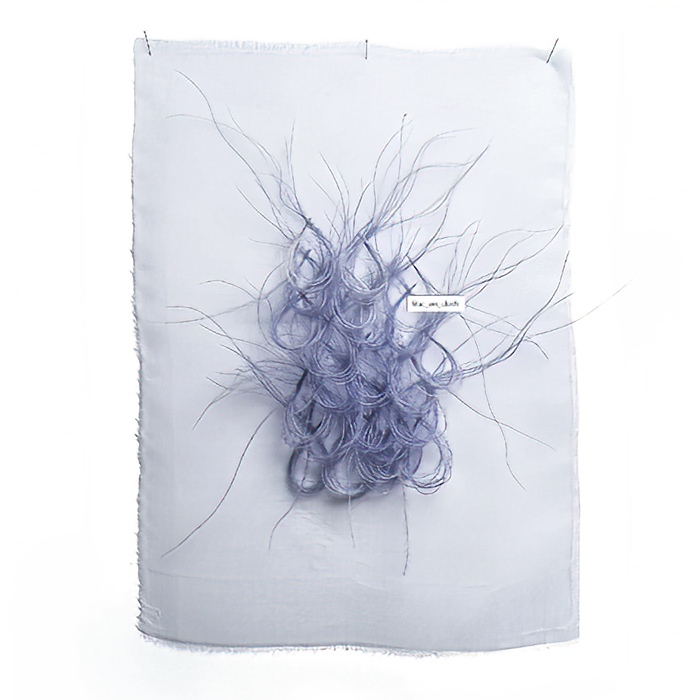 Early design sketch of Fevvers material structure on cloth.