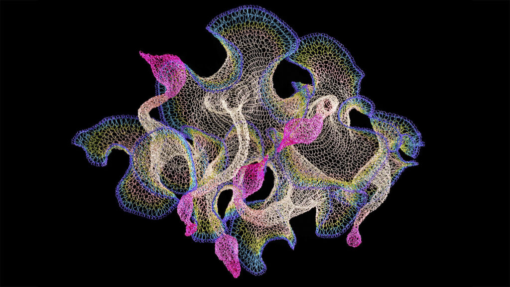 Déjà Vu05, 2023, Enamelled copper wire, H52 x W73 x D30 cm by Julia Hung, Weaving Artist, Taiwan
