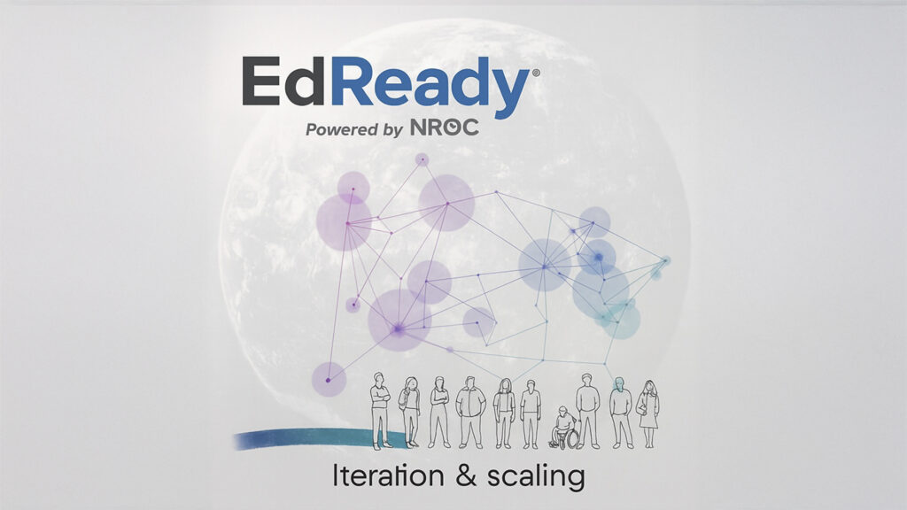 The journey from NROC to EdReady: transforming digital education resources into personalized learning pathways. Image inspired by NROC