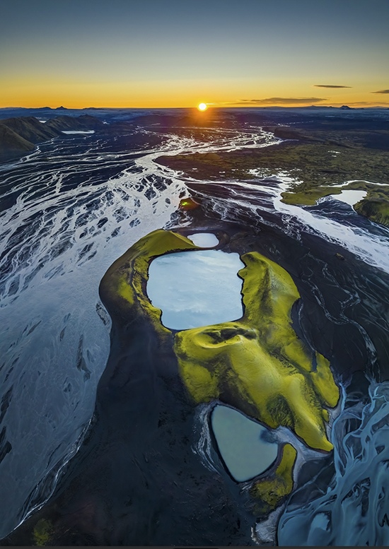 Vatnajökull region at sunrise, Iceland highlands