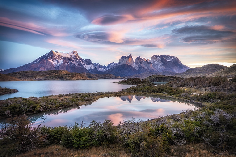 Torres del Paine at sunrise, Chilean Patagonia
