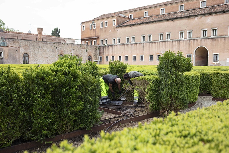 The Borges Labyrinth during its 2026 restoration