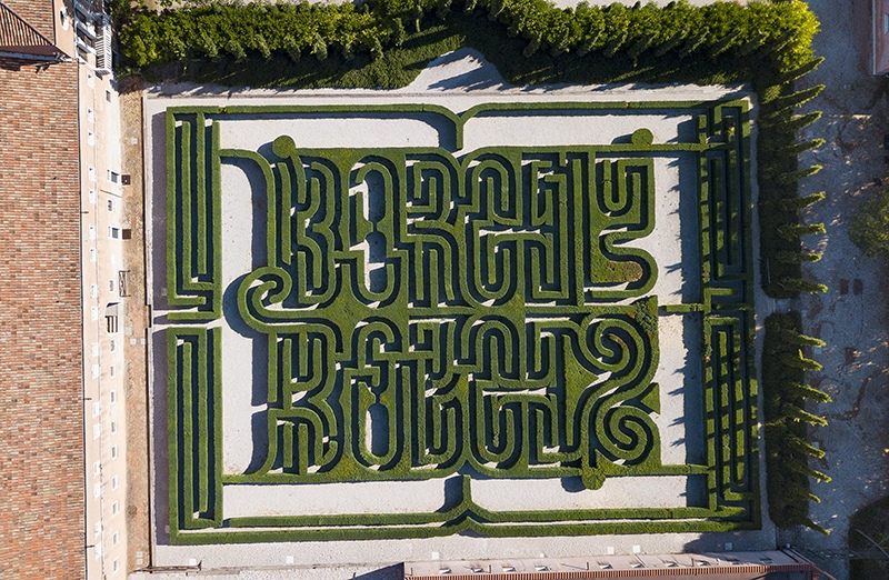The Borges Labyrinth seen from above in Venice