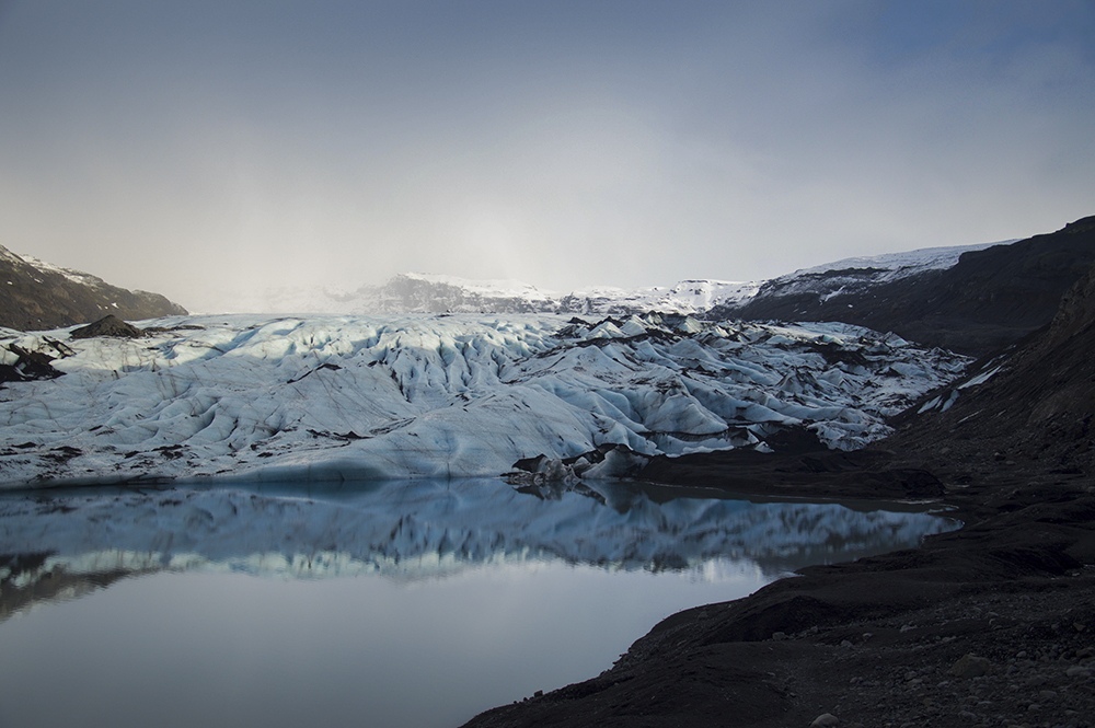 The Sólheimajökull outlet glacier in Iceland
