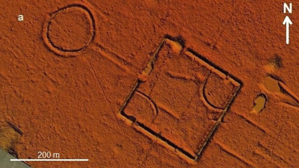 LiDAR image of the Fazenda Atlântica archaeological site in Acre, Brazil.