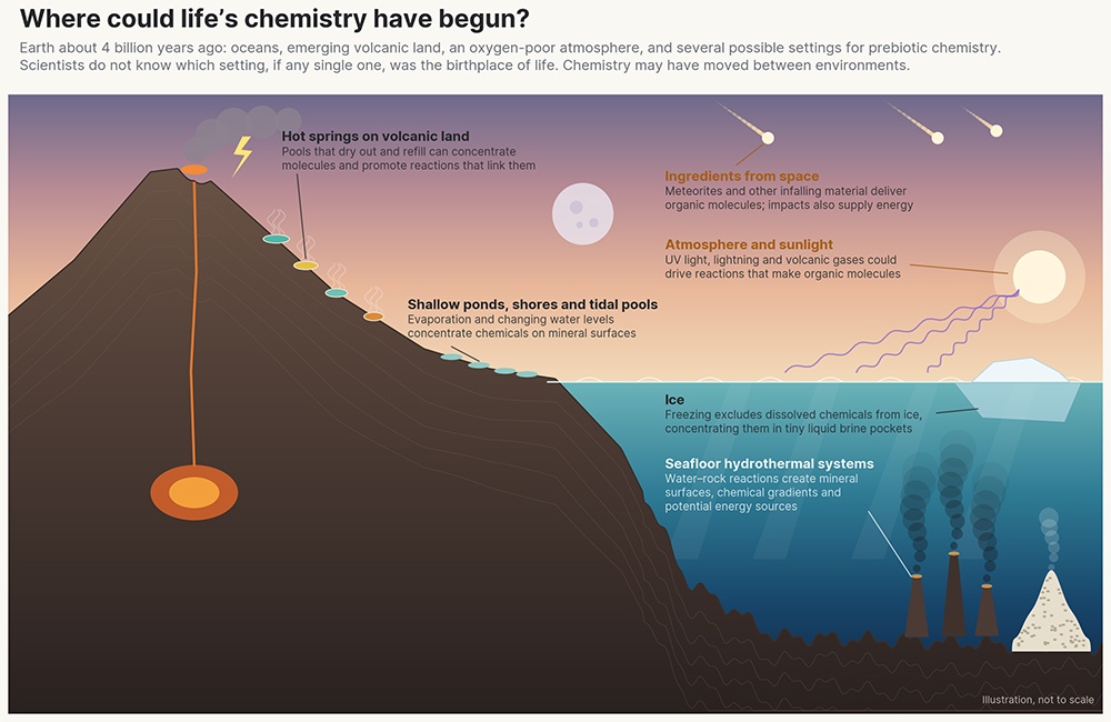 Early Earth environments and the origin of molecular handedness
