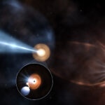 Artist's impression of IRAS 18293-0941, the first microblazar found in the Milky Way.