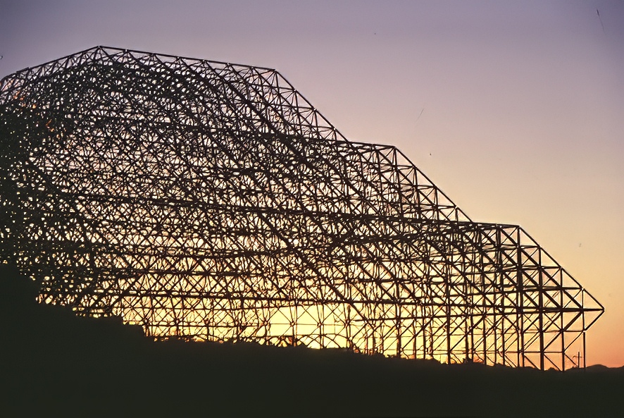 The Biosphere 2 space frame under construction