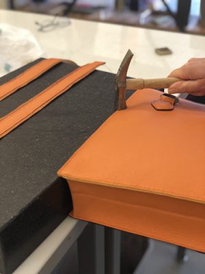 Hammering by Béatrice Amblard, Leather Artisan, France, USA