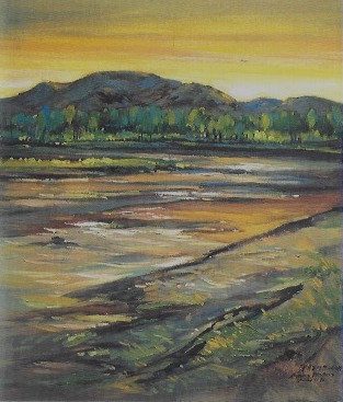 By the Banks of Wuding River (lit. river of no stability) by Dan-Fong Liang, Watercolor, Painter, Artist, Taiwan