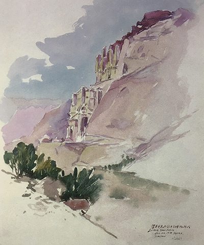 "A Day in the Rose Red City" by Dan-Fong Liang, Watercolor, Painter, Artist, Taiwan